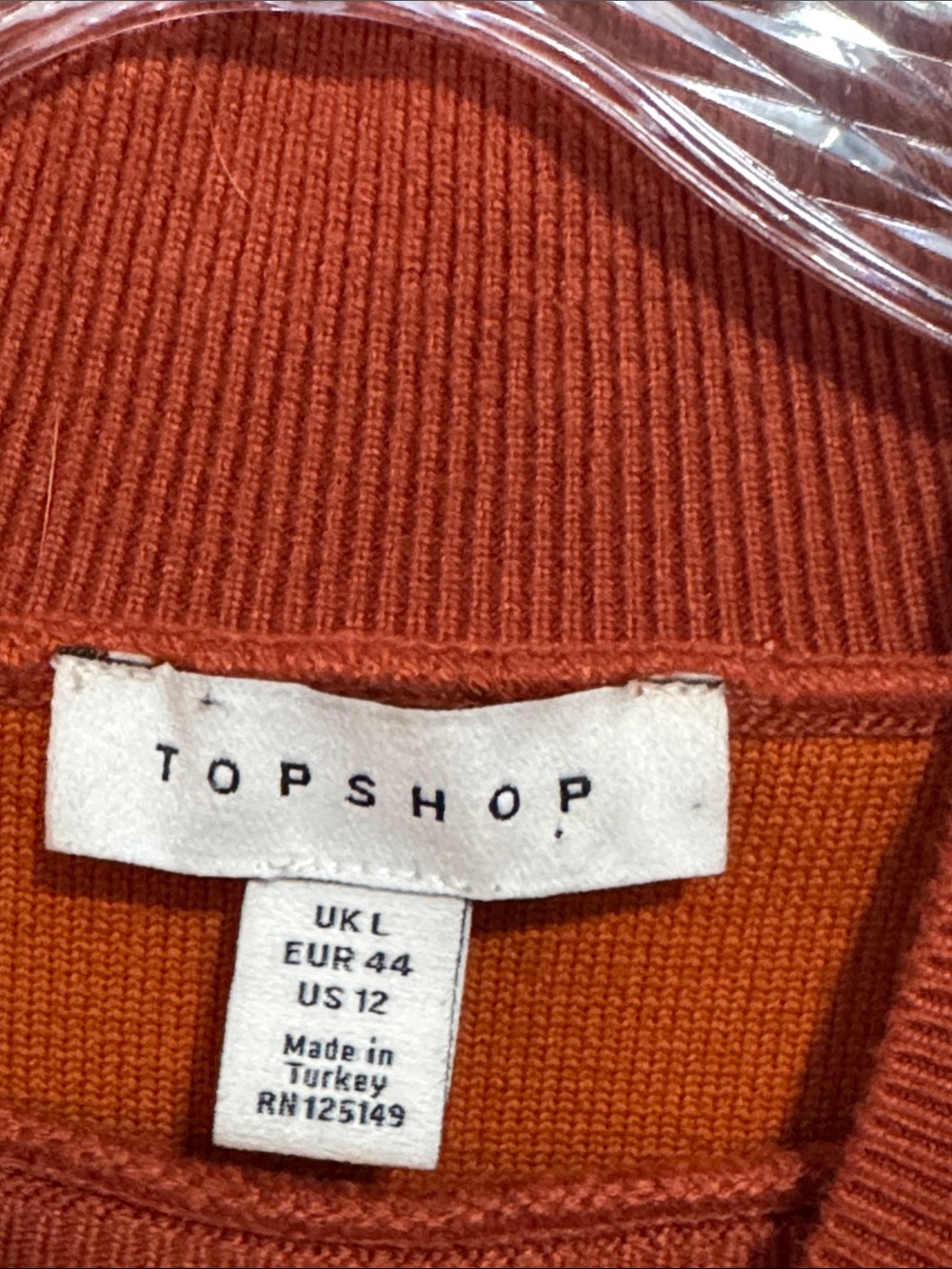 Topshop Rust Orange Pumpkin Fall Cutout Turtleneck Sweater - Picture 2 of 4